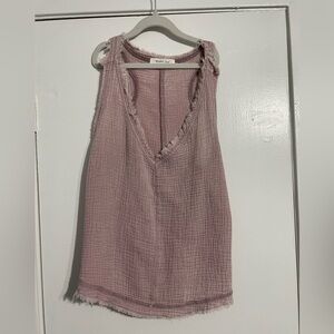 Michael Stars Mauve Frayed Tank Top